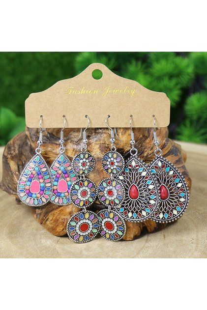 X24022002-1 Boho Style Multi-Style Women's Earrings Geometric Shape Dangle Ear Jewelry Match Various