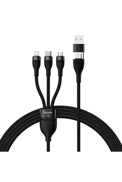 1.2 m Black 3 in 2 USB Type C Cable for iPhone 15 14 13 12 ProMax 11 Charger Cable 100
