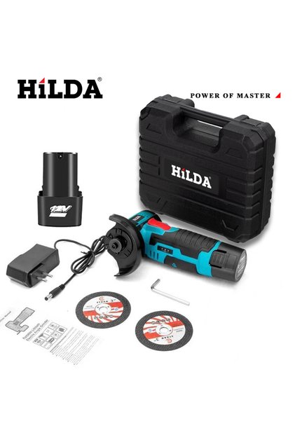HILDA EU AB169 HILDA 12V Miniature Rechargeable Mini Angle Grinder with Battery Cutting Blade Polish