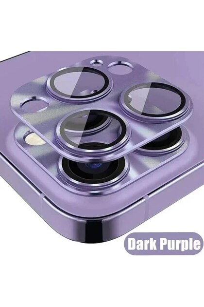 14Pro or 14ProMax Purple Metal Camera Lens Glass Protector For iPhone 11 12 13 14 15 Pro Max Mini 14