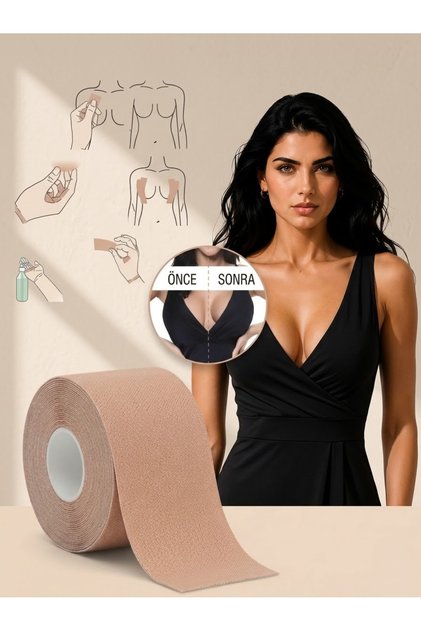 Skin Color Breast Shaping Tape - Boob Tape Breast Band 5 cm X 5 m (Hypoallergenic)