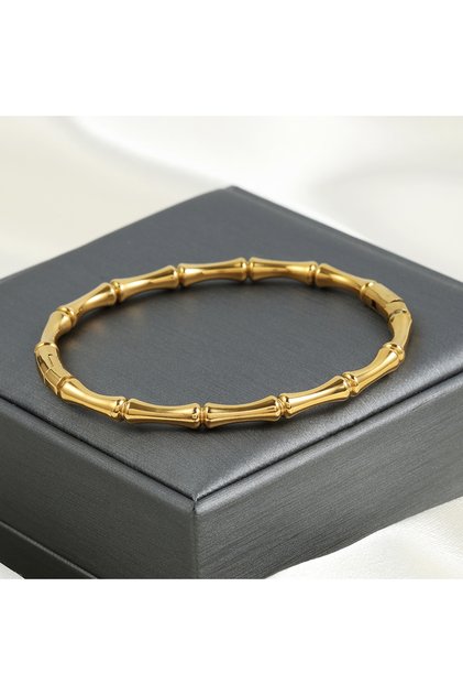 Gold Color B ZAKOL Waterproof Stainless Steel Cuff Bracelet Bangles for Women Smooth Metal Openable