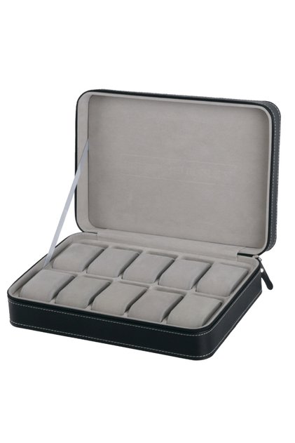 BLACKLL10 2/4/6/8/10/12 Slots Watch Suitcase Organizer Portable Zipper Watch Case Bracelets Men's an