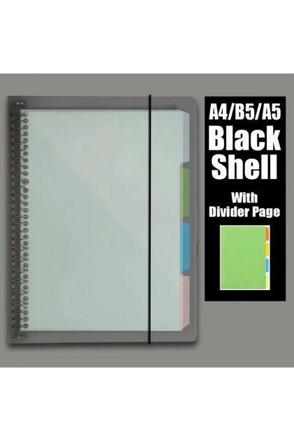 A5 Black shell 60Sheet Replaceable Refill Loose Leaf Notebook A4 A5 B5 Spiral Binder Paper Index Wri