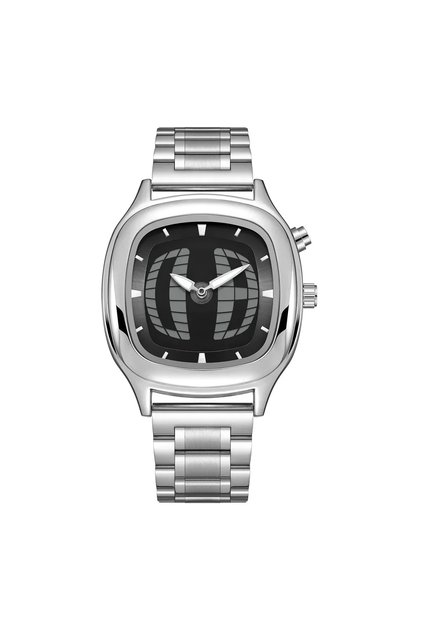 A-2 Red Quartz Watch Color Square Y2K Pointer Number Dual Display Steel Personalize Hot Watches Men