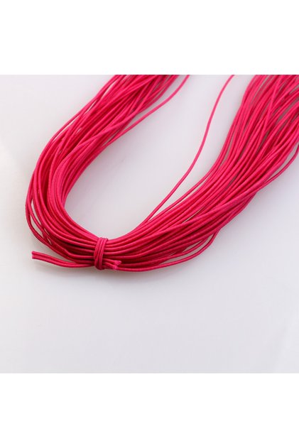 1mm x 24Meters Rose Red 1mm 24M Braided Elastic Cord Beading Threads Stretch String Fabric Crafting