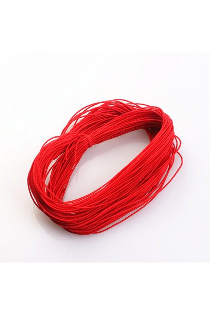 1mm x 24Meters Big Red 1mm 24M Braided Elastic Cord Beading Threads Stretch String Fabric Crafting C