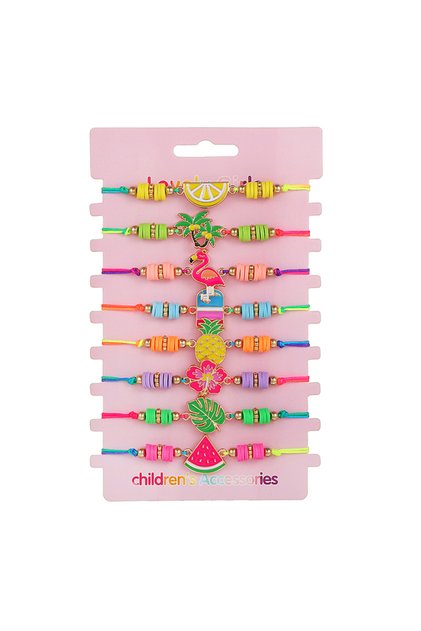 A 8Pack Summer Beach Fruit Bracelet Adjustable Cord Rope Best Friend BFF Bracelets for Women Girl Je