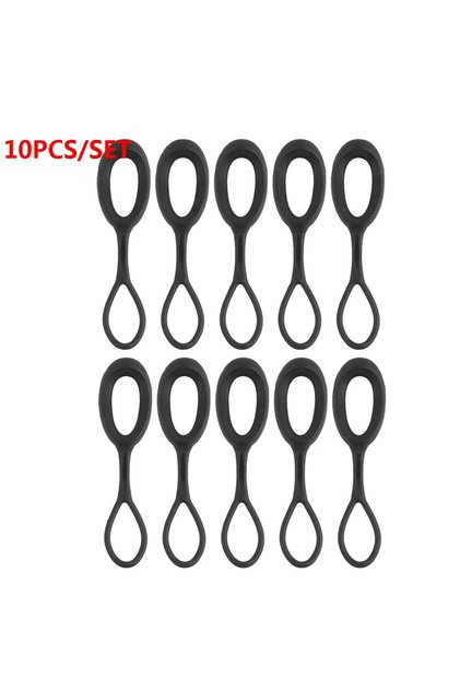 10PCS Black 5PCS/10PCS Zipper Puller Replacement TPE Cord Extension Zipper Tab DIY Bag Accessories f