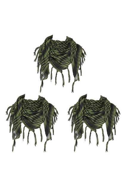 3pcs-Green 1/2/3pcs Keffiyeh Tactical Desert Scarf Wrap Shemagh Head Neck Arab Scarf Keffiyeh Scarf