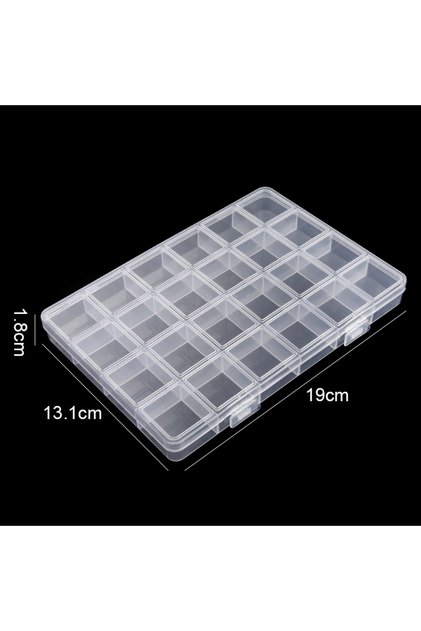 24 Grids Transparent Storage Container Jewelry Box Clear Plastic Organizer Box Empty Earring Storage
