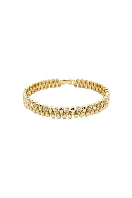 Çelik gold basic zirkon bileklik