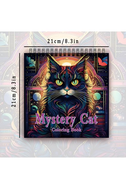 black Adult coloring book - 30 Sheets Women's spiral coloring book, 8.3x 8.3 inches, drawing book, b