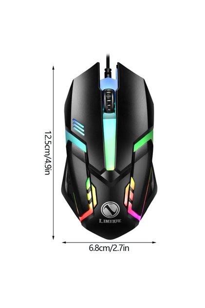 Black USB Wired Mouse RGB Colorful Mosue E-Sports Gaming Mouse Wired Office Mouse Mice For