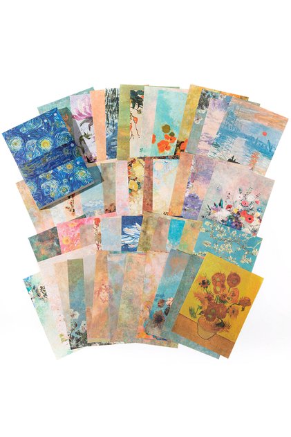 H 100 pcs Vintage material Diary Album background paper DIY decoration colored paper Scrapbooking J.