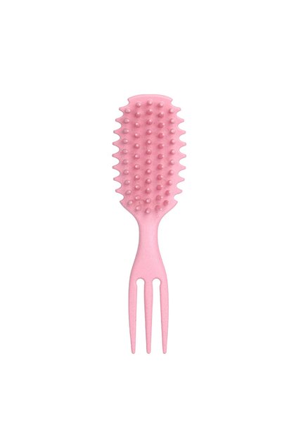 Pink Curly Hair Brush Gentle Detangling Hairbrush Scalp Massage 3-in-1 Multifunction Curl Comb Defin