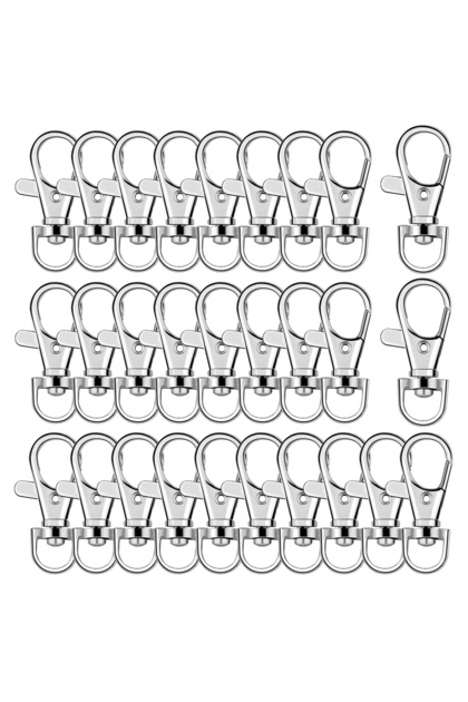 60PCS Silvery 5/15/30/60/100PCS Keychain Hook Clip Swivel Lobster Claw Clasp Keychains for DIY Craft