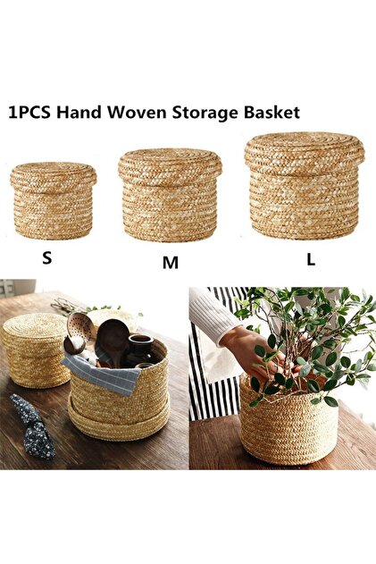 M Handmade Woven Storage Basket Multi-purpose Snack Organizer Baskets