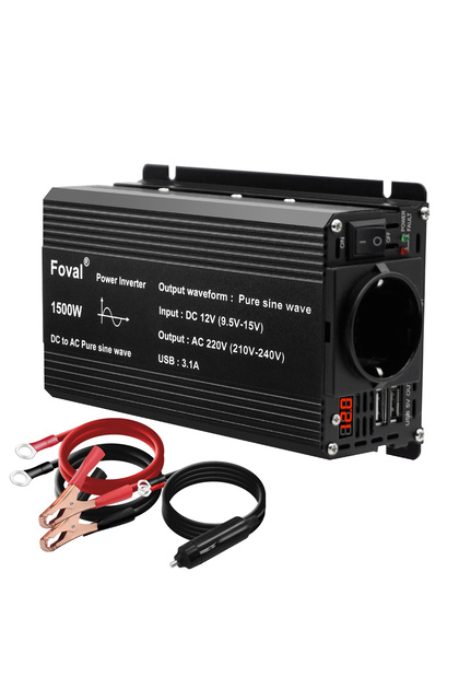 1500W EU 50Hz Pure Sine Wave Inverter DC 12V to AC 220V 230V 1500W/2200W/2600W Voltage Transfer Conv