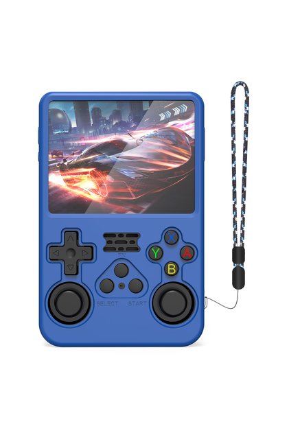 Blue Case Soft Silicone Skin Cover for R36S Retro Handheld Game Console, Back Protective Case for R