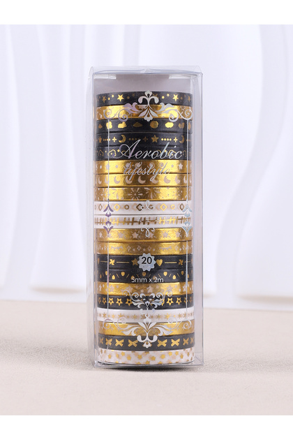 JD90-12 20 Rolls/Box Fine Delicate Bronzing Washi Tape , Masking Tape For Design and Diy, For Precis