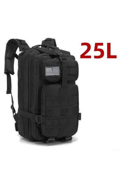 25L (Black) 25L/50L 1000D Nylon Waterproof Trekking Fishing Hunting Bag Backpack Outdoor Rucksacks T