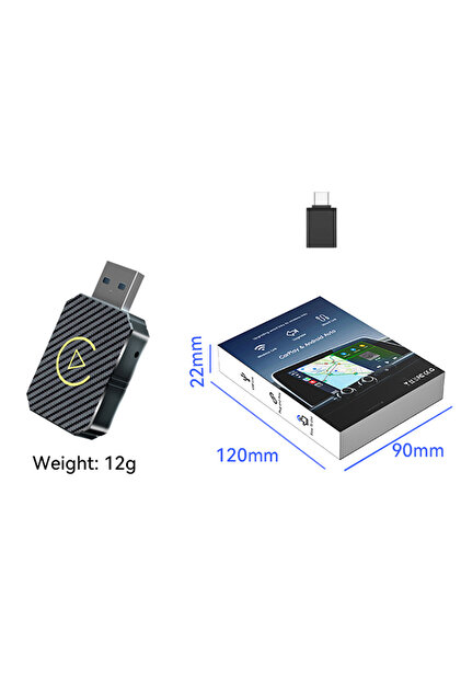 black NEW Wireless CarPlay Android Auto Adapter Wired to Wireless 2 in 1 Mini Car Ai Box for Audi To