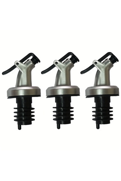 black 3pcs 3pcs Oil Bottle Stopper Controllable Sealing Oil Bottle Nozzle Seasoning Soy Sauce Vinega