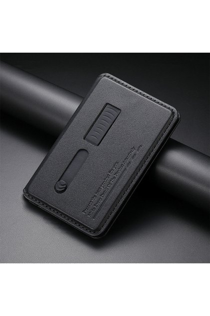 black Strong Magnetic Leather Wallet With Hide Stand Case For Magsafe For iPhone 17 16 Pro Max 15 Pl