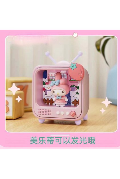 12cm Melody kawaii Sanrio Character TV Channel Series Luminous Night Light Toys Anime Kuromi Cinnamo