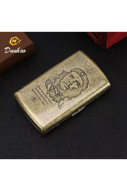D Vintage Bronze 12-Slot Flip Cigarette Case for MenI Hand-Engraved Crushproof Metal HolderI Ultra-.