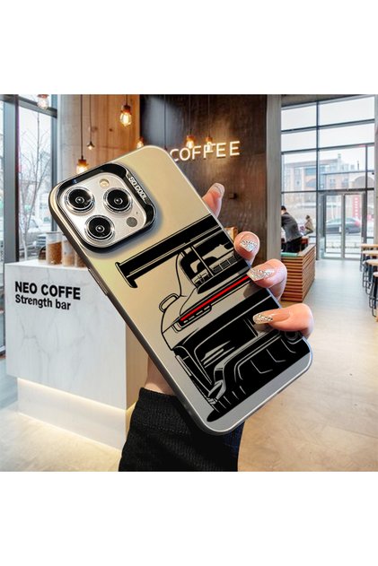 غلاف هاتف للسيارة بتصميم GT3 رمادي اللون، متوافق مع iPhone 16 Pro Max و iPhone 17 و iPhone Air و iPhone 16 و iPhone 15 و iPhone 14 و iPhone 13 و iPhone 12 و iPhone 11 و iPhone Xs و iPhone Xs و iPhone XR