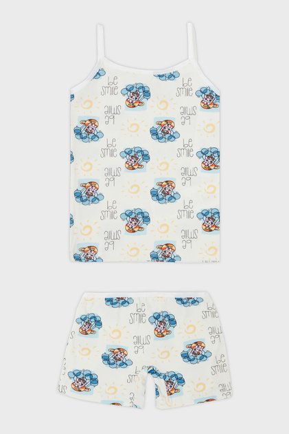 Patterned 100% Cotton String Strap 2-Piece Underwear Set Girls' Set 6651011