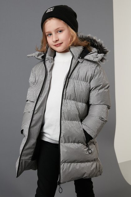 Girl's Winter Coat with Faux Fur Collar, Plush Lining, Removable Hooded Slim-Fit Winter Coat 5