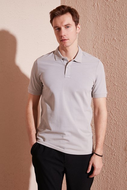 Cotton Regular Fit Buttoned Polo Collar T Shirt Men's POLO NECK T SHIRT5902739