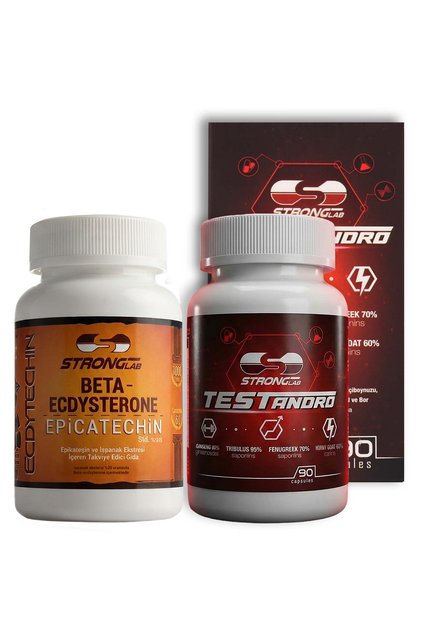 StrongLab Testandro (TestoBooster) ve Ecdytechin (Beta-Ecdysterone, Epicatechin) Kas Geliştirici Set