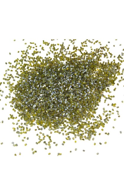 Cut Beads Dyed Inside Light Green 2X1.5 mm (100 Gr 4000 Pieces)