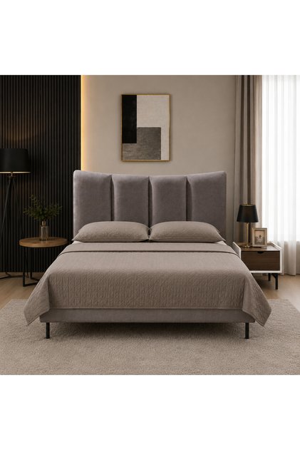 سرير من هاي بوينت بتصميم عملي للاستخدام اليومي ,200 × 200 سم, باللون الرمادي