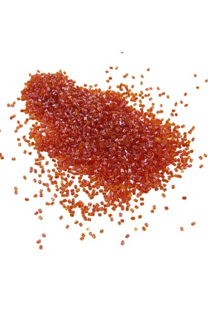 Cut Beads Dyed Inside Orange 2X1.5 mm (100 Gr 4000 Pieces)