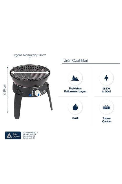 Cadac Safari Chef 30 LP Tüplü, Taşınabilir Kamp Barbeküsü