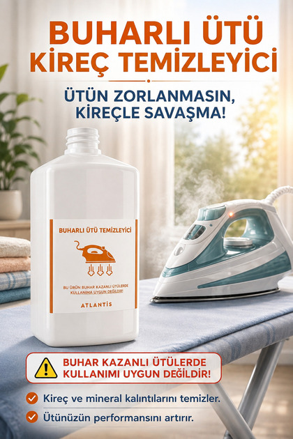Buharlı Ütü Temizleyici | Kireç Çözücü | 1 Litre