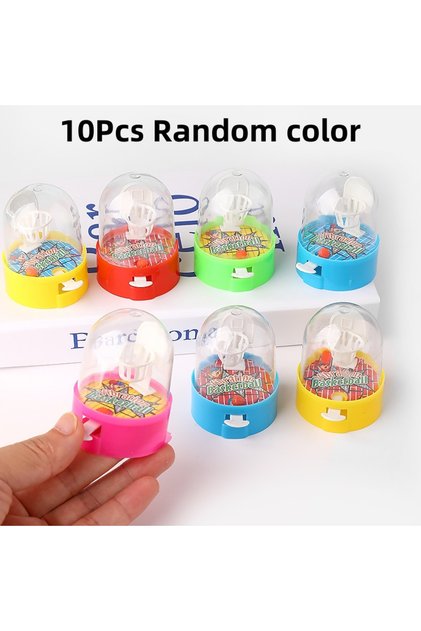 10Pcs Random color 10Pcs Mini Desktop Fingers Basketball Shooting Game Toys Birthday Party Favors Su