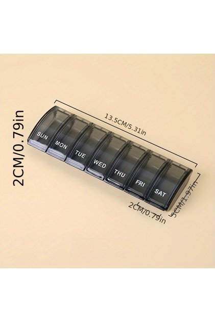 Bleu Pill Box 7 Days, Medication Box, Weekly Pill Box Organiser for Vitamins, Fish Oils, Supplements