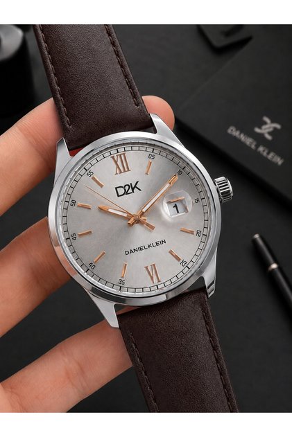 Leather Band Calendar Dial 3 Atm Water Resistant Men's Wrist Watch Edk.1.13845-4