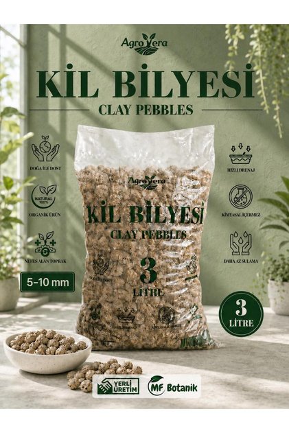 Kil Bilyesi Orkide Yetiştirme Ortamı 5-10 mm 3 Litre