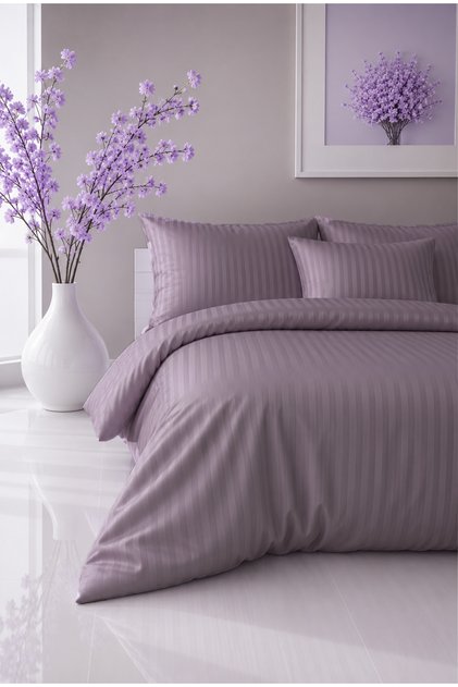 Premium Plum Cotton Satin Double Duvet Cover Set