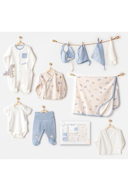 Ac25911 Newborn Set Dino 10-Piece Hospital Release Beige