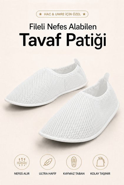 Mesh Breathable Hajj Umrah Tawaf Boots White