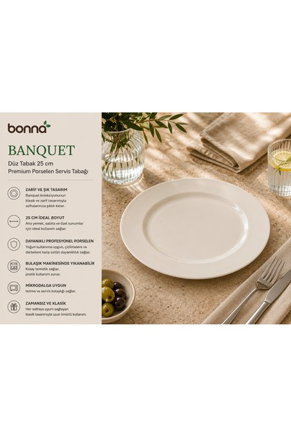 25cm Banquet 6-Piece Flat Plate