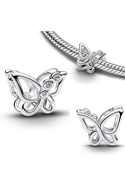 AMC7327 925 Silver Glass Slipper Charm Pink Envelope Floral Tulip Golden Key Sword Bee Cicada Butte